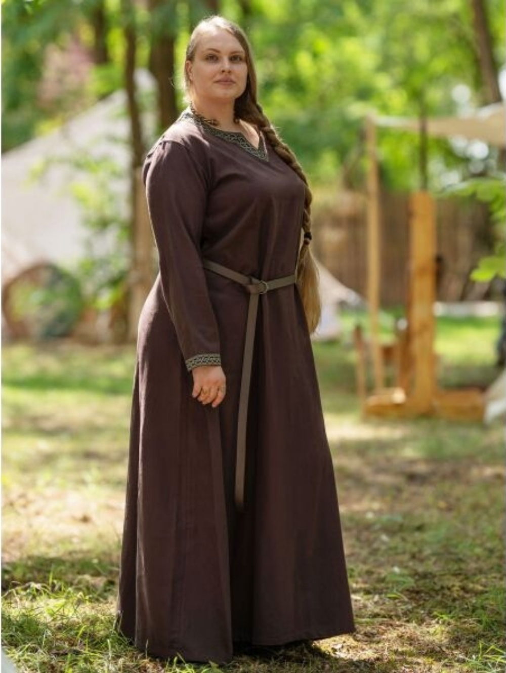 (Sz F) Museum Replicas Limited Renaissance Mideival Cotton Long Sleeve Long Gown
